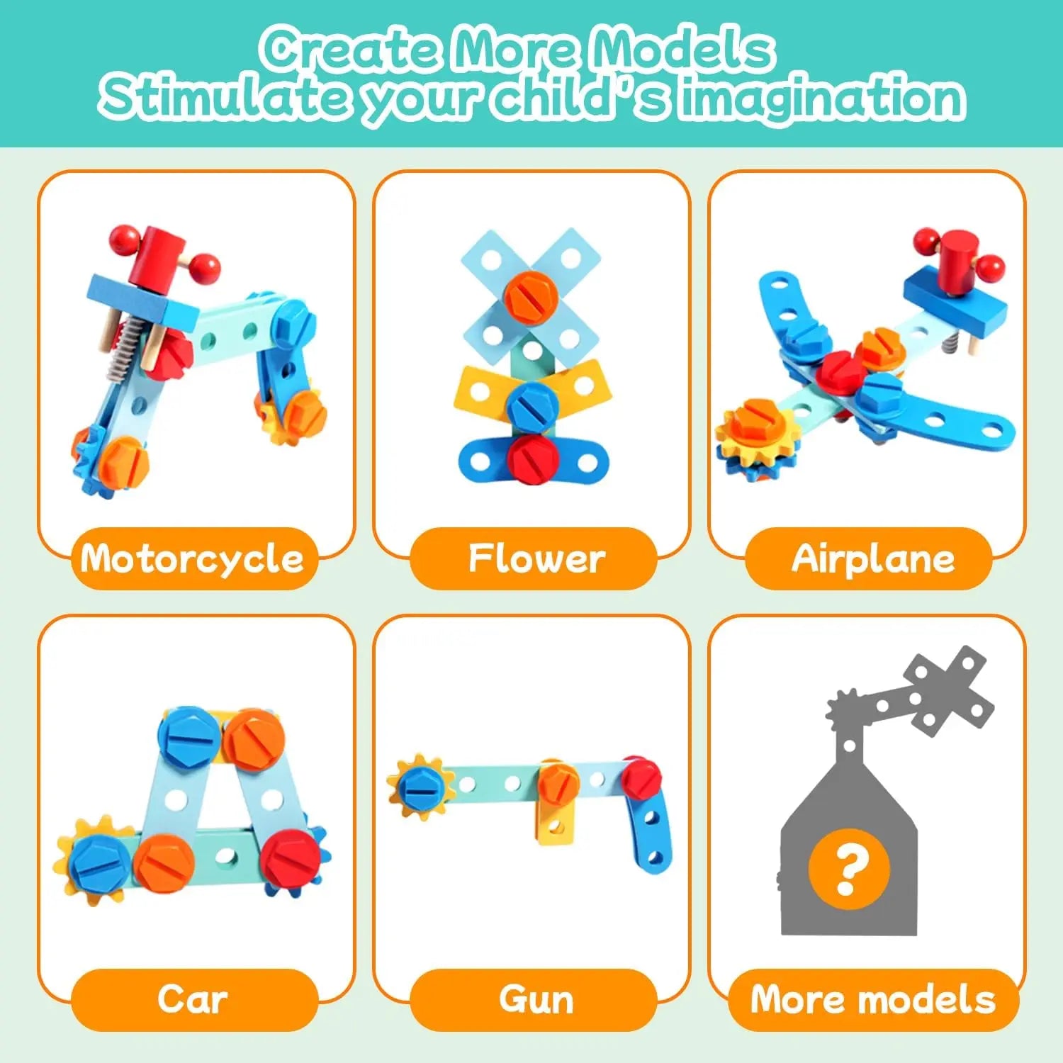 Children's Wooden Toolbox Set Toys Simulation Maintenance Tool Repair Toys Montessori Screw Puzzle Kids Pretend Play Toys Gift