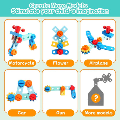 Children's Wooden Toolbox Set Toys Simulation Maintenance Tool Repair Toys Montessori Screw Puzzle Kids Pretend Play Toys Gift