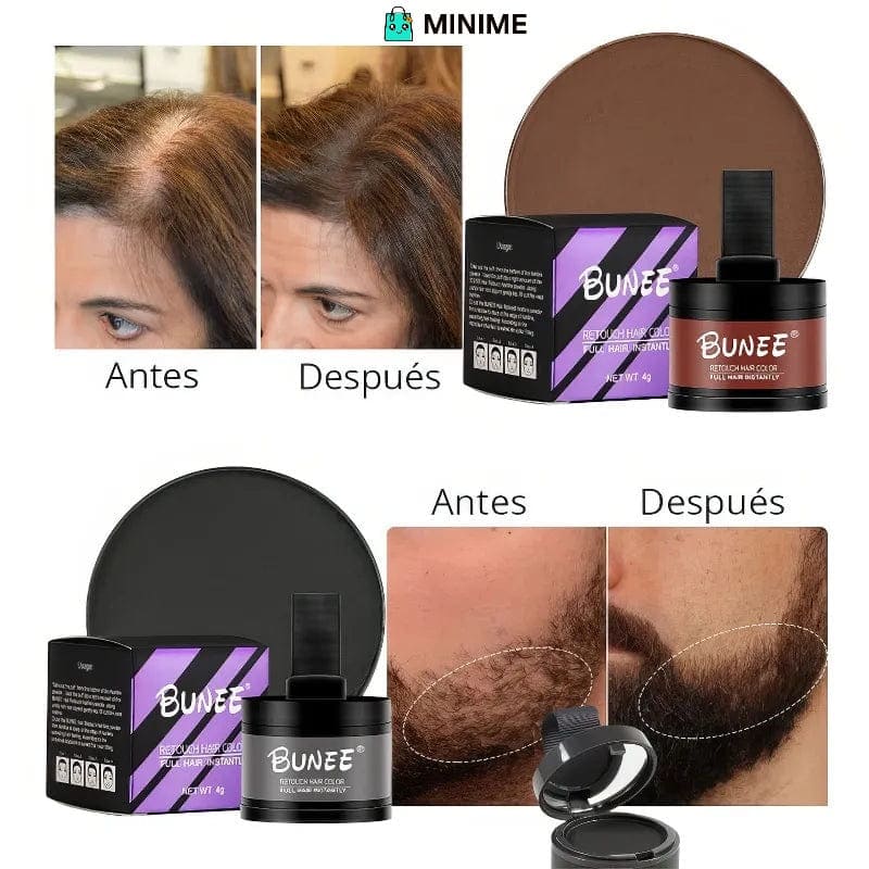 Bunee®️ Cobertura profesional para canas y calvicie en un solo toque ¡AHORA CON DOBLE CONTENIDO!✨🤩