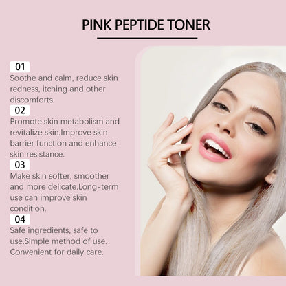 Rose Toner Brightening Skin Tone Reduce Redness Moisturizing Nourishing Pink Peptide Essence Improve Skin Barrier Smooth Serum