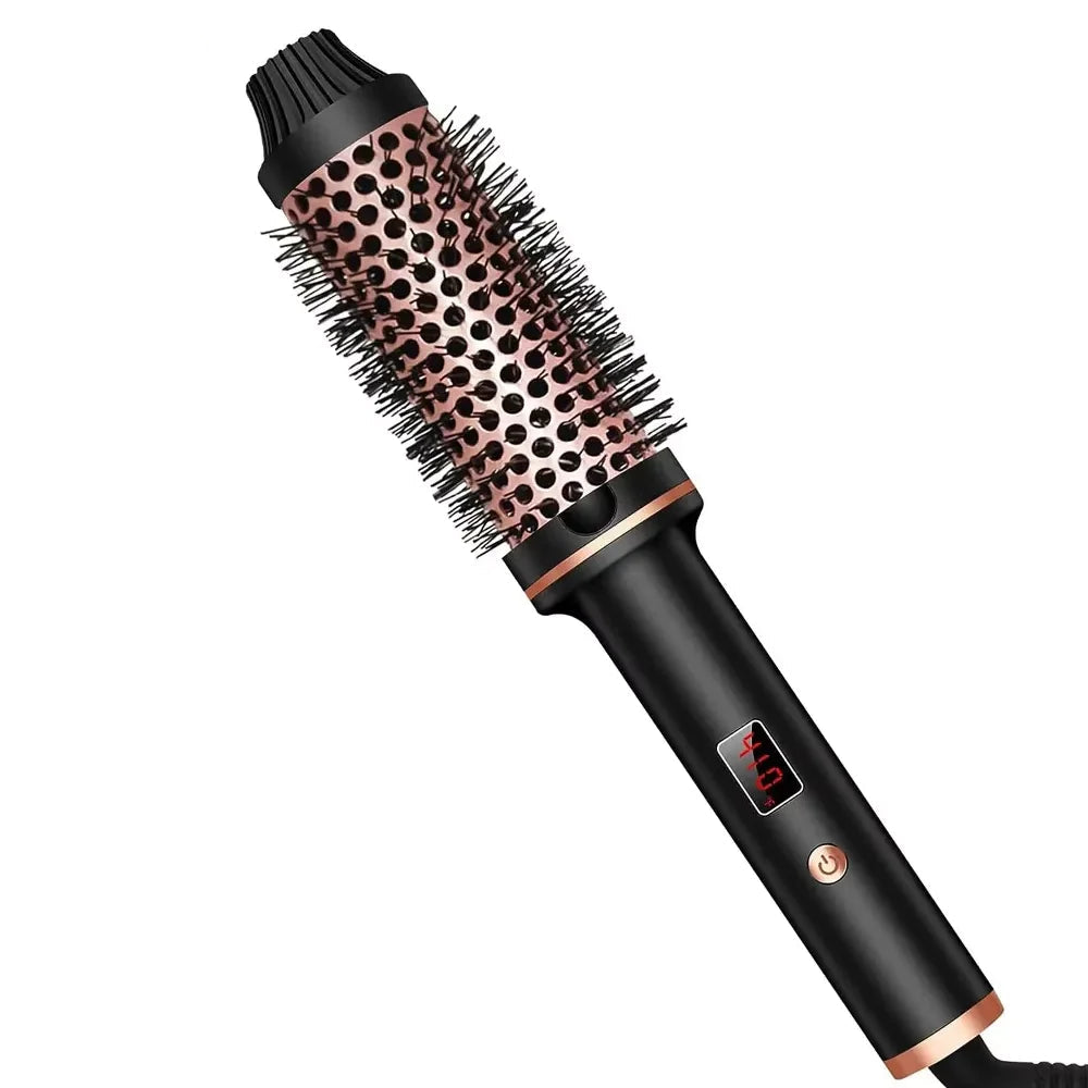 3 In 1 Ionic Hair Curler Straightener Professional Curling Iron Heated Hair Styling Brush Anti-Scald Thermal Brush Curl Wand