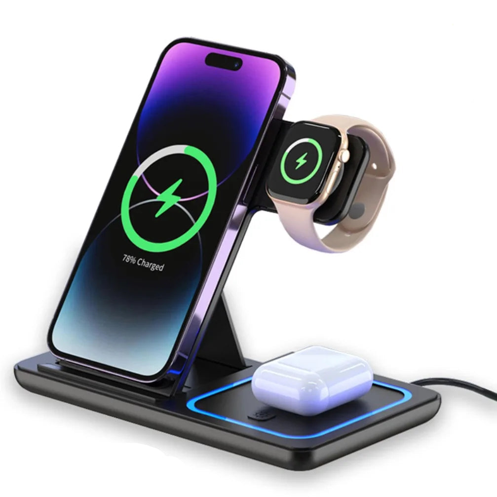 Ultimate 3-in-1 Foldable Wireless Charging Station 30W