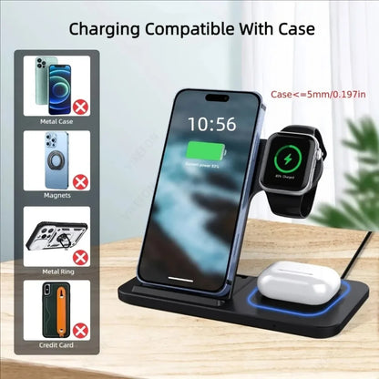 Ultimate 3-in-1 Foldable Wireless Charging Station 30W