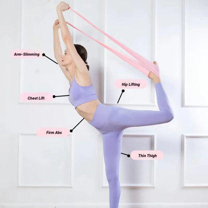 Portable Elastic Fitness ResistanceBand for Yoga Pilates Home Strength Training Stretch Band for Athletic Tension Exercises