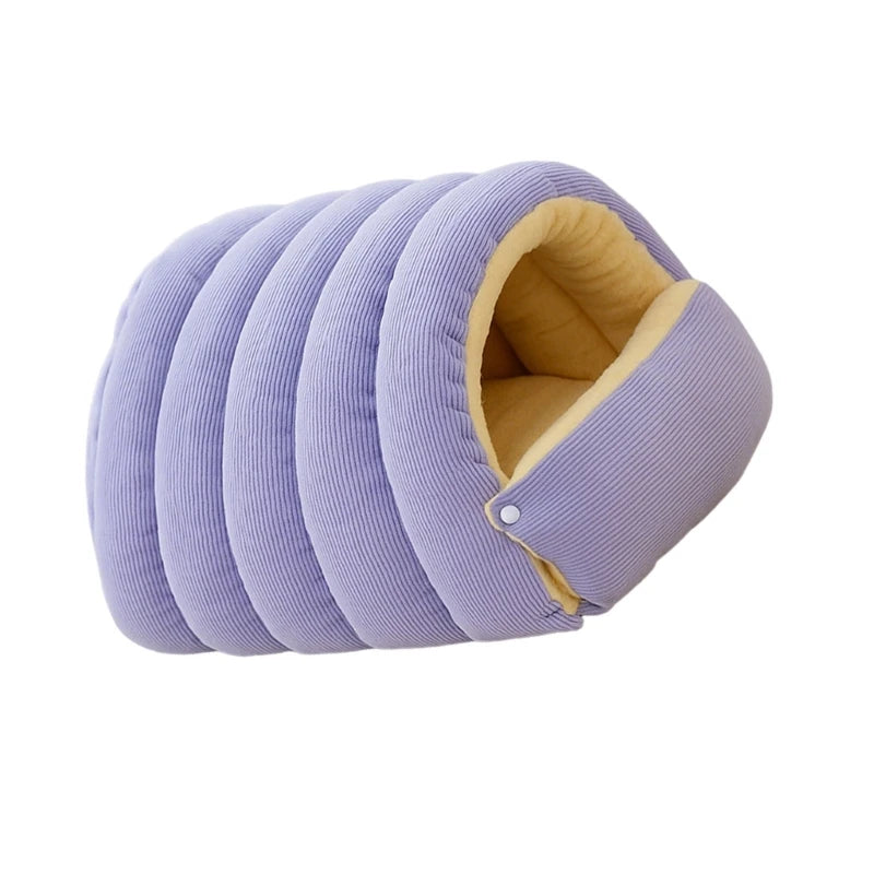 Stress Relief Enclosed Bed Machine Washable Cover Soft Material Non Slip Base Compact Indoor Pet Sanctuary