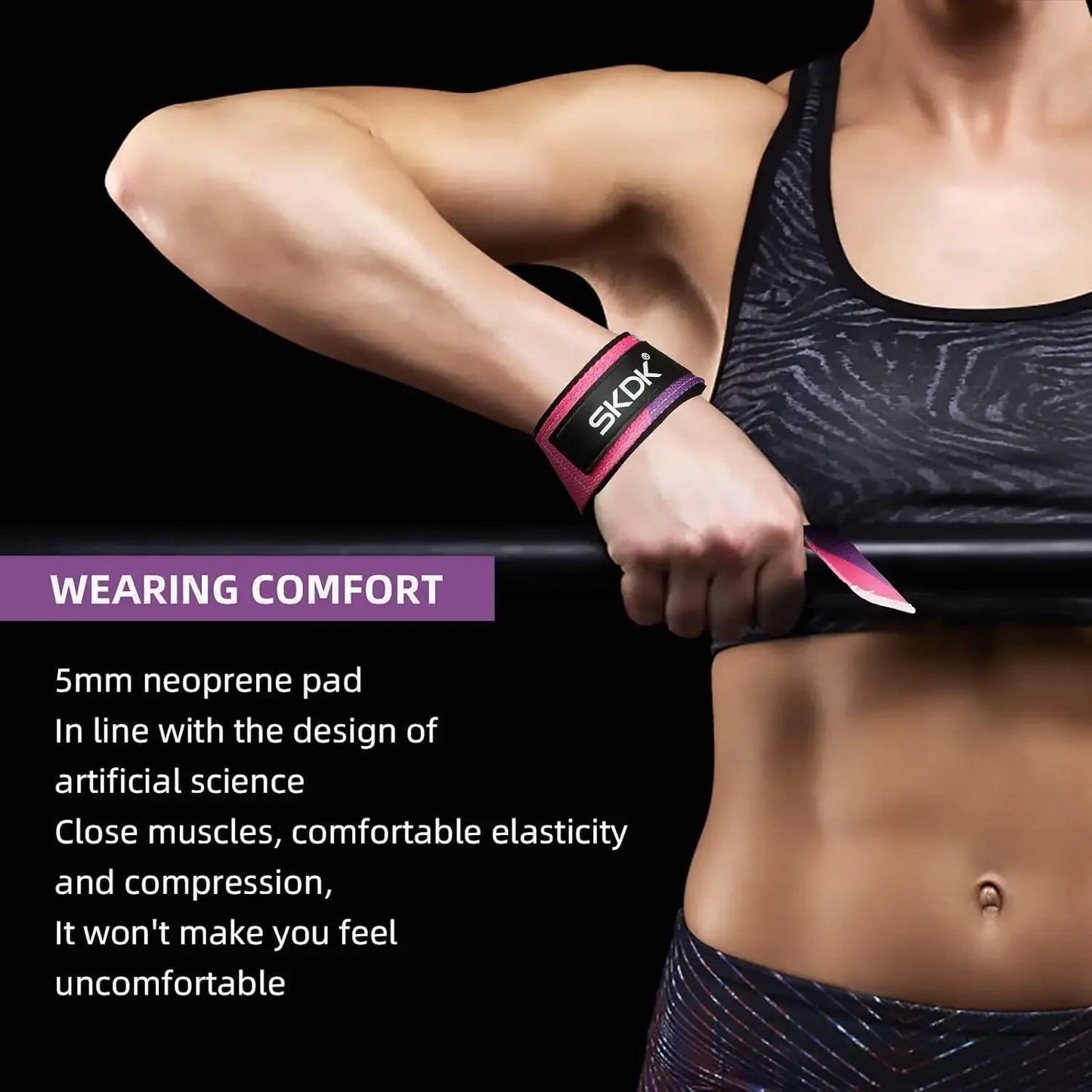 2Pcs Adjustable Weightlifting Wrist Straps Non-Slip Strength Training Fitness Lifting Support Gym Booster Bands Sports Grip