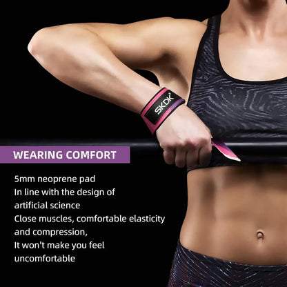 2Pcs Adjustable Weightlifting Wrist Straps Non-Slip Strength Training Fitness Lifting Support Gym Booster Bands Sports Grip