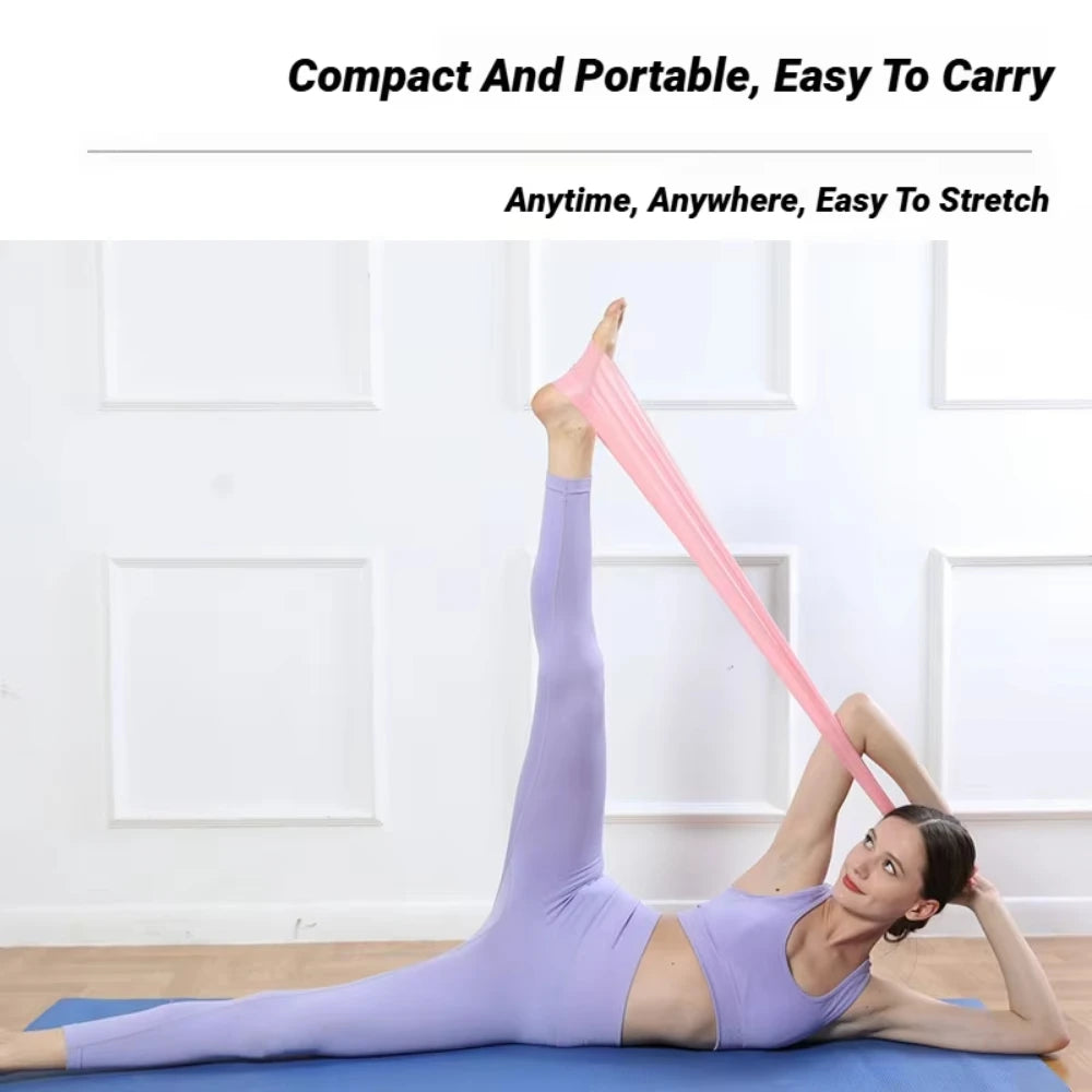 Portable Elastic Fitness ResistanceBand for Yoga Pilates Home Strength Training Stretch Band for Athletic Tension Exercises