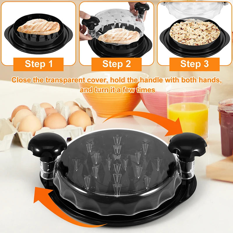 1PCS Chicken Shredder Tool Meat Breast Shredding Separation Mincing Grinder Machine With Lid For Shredding Chicken Pork Beef