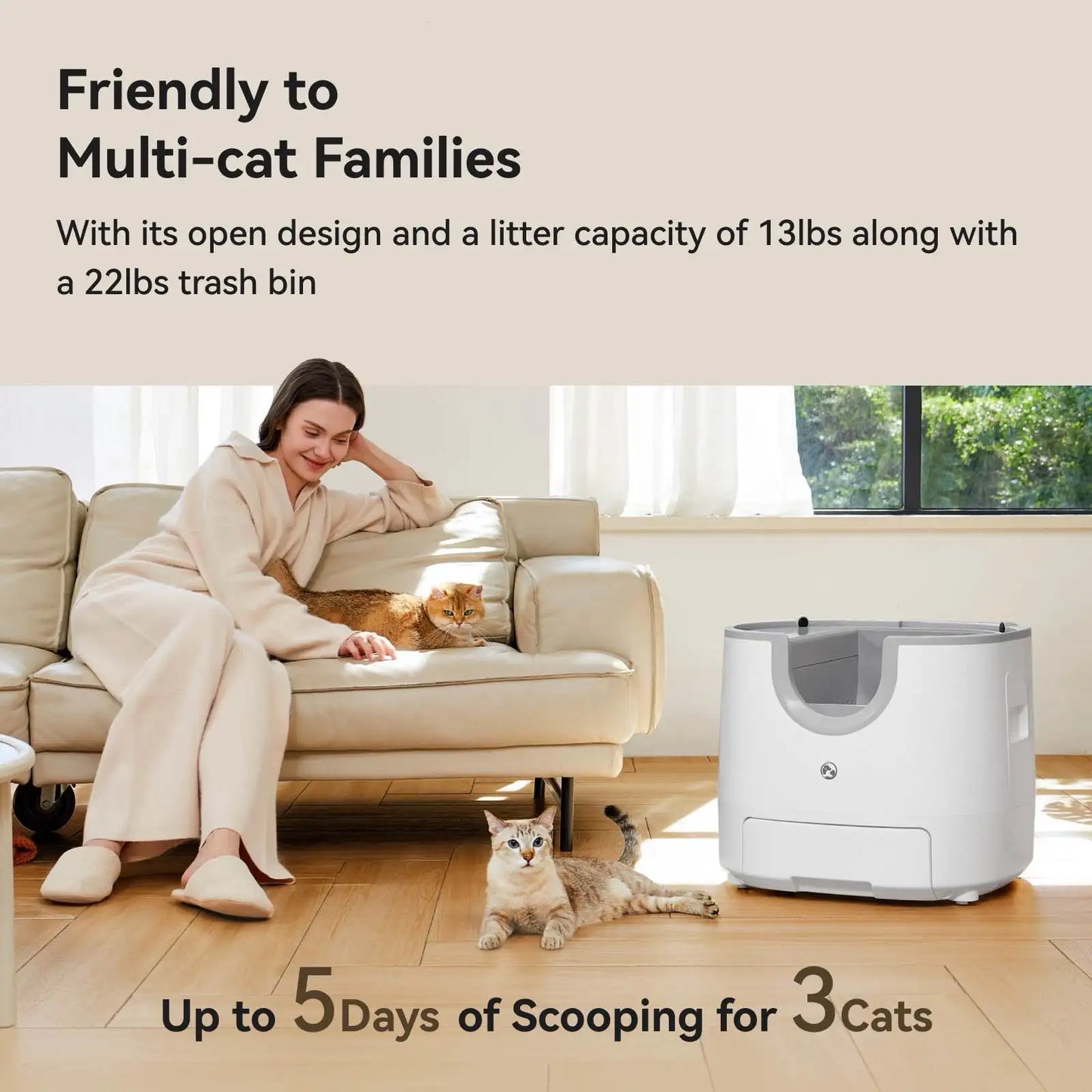 Furoomate - Automatic Smart Cat Litter Box, Self-Cleaning, 11L, High-Capacity Pet Toilet Tray