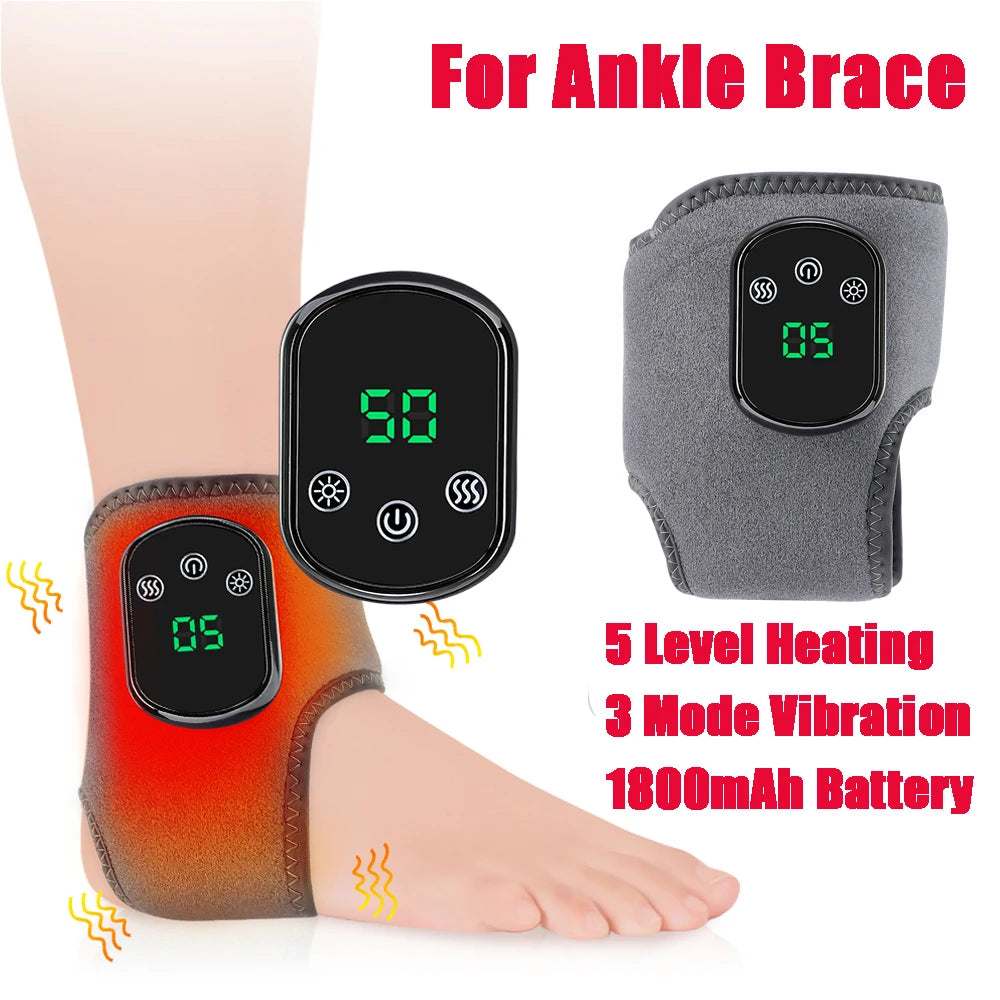 Electric Ankle Brace with Adjustable Hot Compress Vibration Massage Ankle Guard Band Carpal Tunnel Foot Protection Support Tool