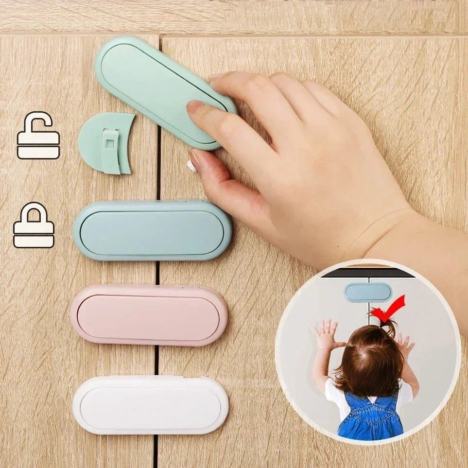 Latch Cabinet Door Protection 5pcs Children's Drawer Safety Baby Anti Pinch Hand Invisible Lock Opposite Door Wardrobe Lock