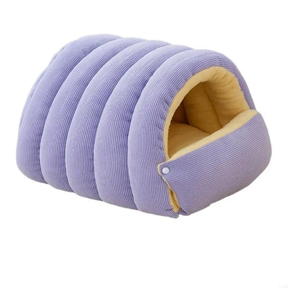 Stress Relief Enclosed Bed Machine Washable Cover Soft Material Non Slip Base Compact Indoor Pet Sanctuary