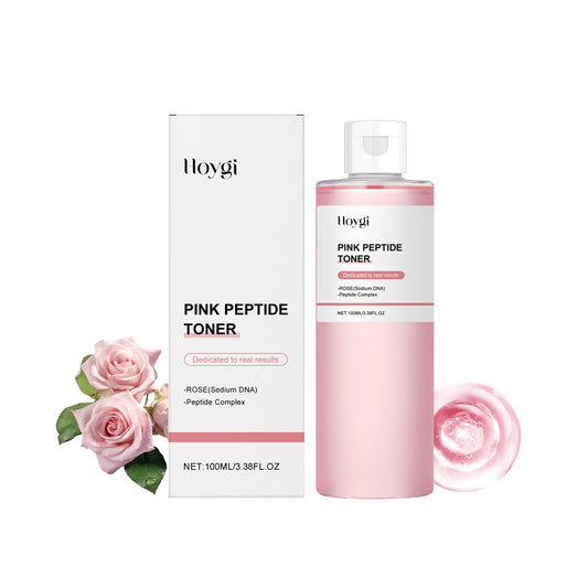 Rose Toner Brightening Skin Tone Reduce Redness Moisturizing Nourishing Pink Peptide Essence Improve Skin Barrier Smooth Serum