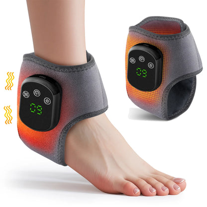 Electric Ankle Brace with Adjustable Hot Compress Vibration Massage Ankle Guard Band Carpal Tunnel Foot Protection Support Tool