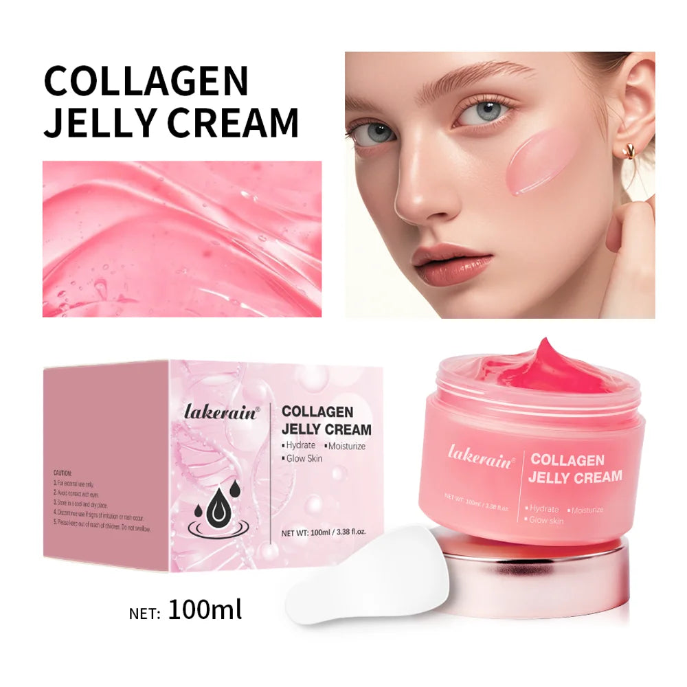 Moisturizing Collagen Jelly Cream Niacinamide Hydrolyzed Collagen Tightening Soothing Anti-Aging Firmness Hydration Skincare