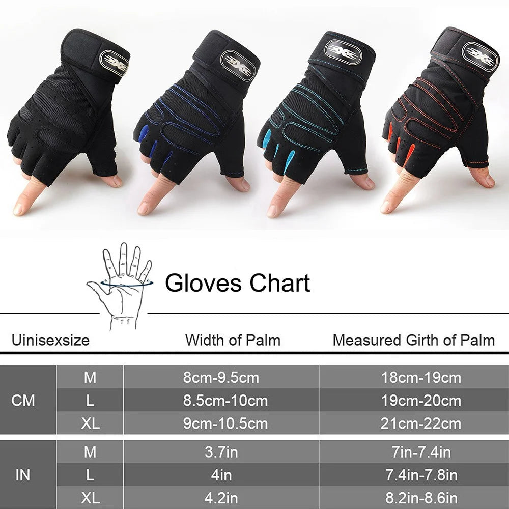 Versatile Half Finger Workout Gloves with Wrist Support