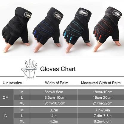 Versatile Half Finger Workout Gloves with Wrist Support