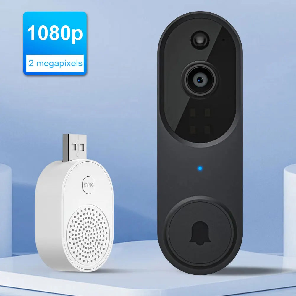 Smart WiFi Video Doorbell Camera with 1080P HD Image Resolution Wireless Security Camera for Door and Entrance Monitoring