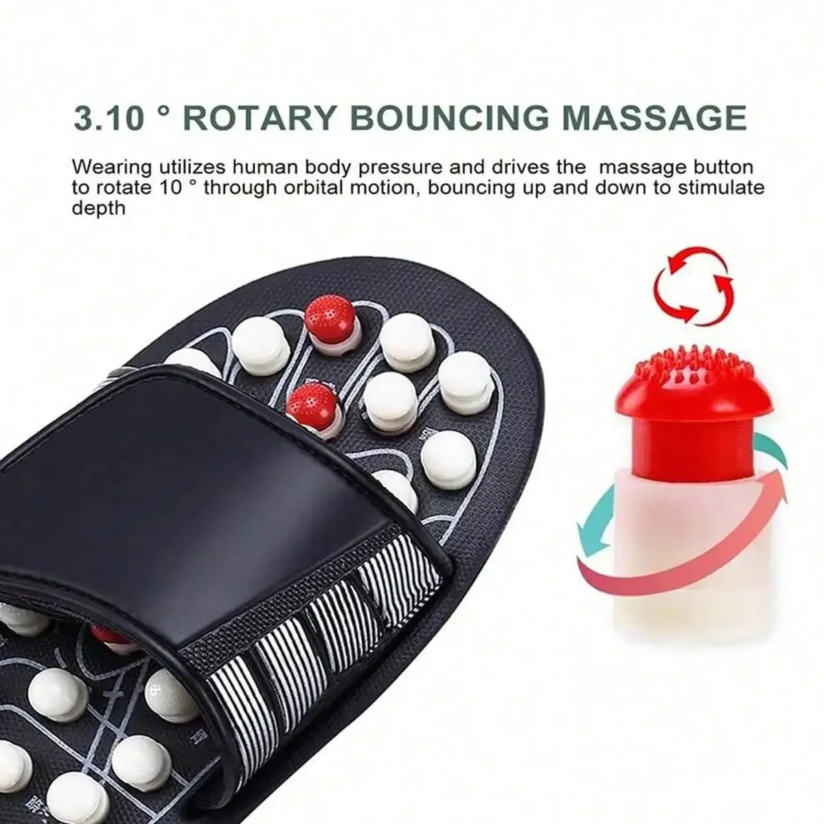 A Pair Of Acupoint Massage Slippers For Both Men And Women, Chinese Style Acupoint  Rotating Foot Massage Shoes, Unisex Style