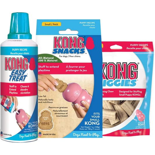 Puppy Treats Combo Pack - Includes  Puppy Recipe Snacks,  Easy Treat Puppy Recipe Spray &  Puppy Recipe Ziggies - Dog Toy Fille