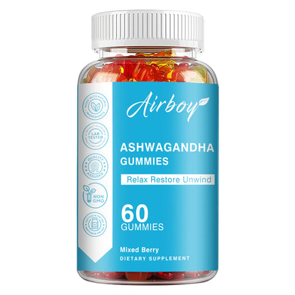 Ashwagandha Gummies - Enhance Physical Energy, Reduce Cortisol, Reduce Stress, Relax The Body and Mind, Non-GMO - 60 Gummies