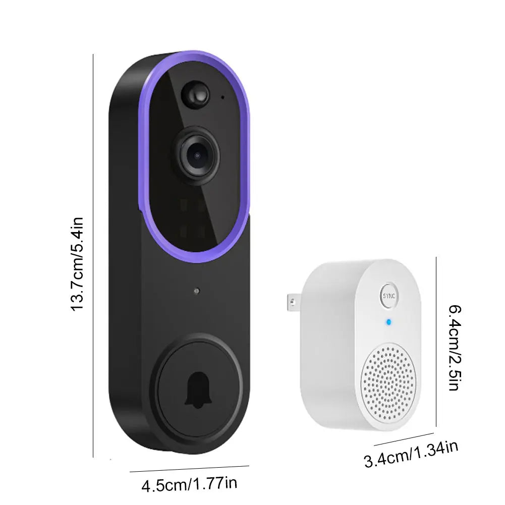 Smart WiFi Video Doorbell Camera with 1080P HD Image Resolution Wireless Security Camera for Door and Entrance Monitoring